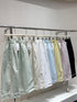 WANWAN Wide Leg Lace Border Trousers
